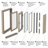 Marco de Ventana Abatible de Aluminio con Doble Acristalamiento para Edificios Residenciales