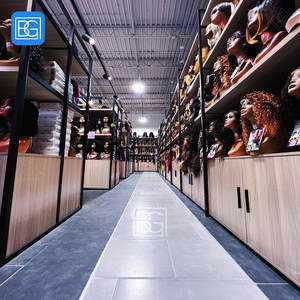 Comptoir de cheveux de fabrication d'usine Design d'intérieur magasin d'<span class=keywords><strong>extension</strong></span> de cheveux perruque en métal meubles d'affichage de boutique - Product Image 4