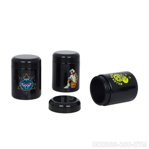 Tarro de Metal Negro Personalizado con Logotipo, 250 ml, Redondo, Hermético, para Tabaco, con Diseño de Astronauta, Accesorio para Fumar - Product Image 4