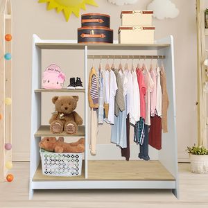 Étagère de rangement pour vêtements d'enfants <span class=keywords><strong>en</strong></span> bambou à 4 niveaux, rangement pour jouets d'enfants, support de rangement pour vêtements, support d'exposition, meubles de salon, meubles de chambre à coucher - Product Image 3