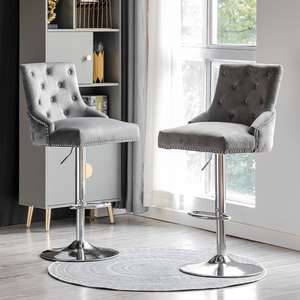 <span class=keywords><strong>Chaise</strong></span> <span class=keywords><strong>de</strong></span> <span class=keywords><strong>bar</strong></span> haute <span class=keywords><strong>de</strong></span> luxe moderne en tissu <span class=keywords><strong>de</strong></span> velours noir avec pieds en métal pour meubles <span class=keywords><strong>de</strong></span> <span class=keywords><strong>bar</strong></span> à manger et à la maison - Product Image 5