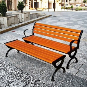 Hiện đại 1.5 mét dài VƯỜN băng ghế dự bị ghế hiện đại đường phố chỗ ngồi kim loại khung gỗ chân cho ngoài trời công viên công cộng phòng tập thể dục trung tâm mua sắm - Product Image 4