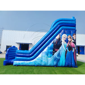 Vente flash - Château gonflable avec toboggan bleu, toboggan géant gonflable commercial pour parc d'attractions intérieur et extérieur - Product Image 4