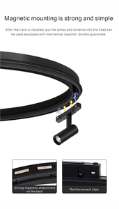 Rails de plafond magnétiques pour éclairage sur <span class=keywords><strong>rail</strong></span> LED extensible en aluminium noir 1m 2m <span class=keywords><strong>3m</strong></span> - Product Image 5