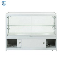 Verre trempé avec cadre en aluminium pour téléphone portable, vitrine de vitrine avec lumières led
