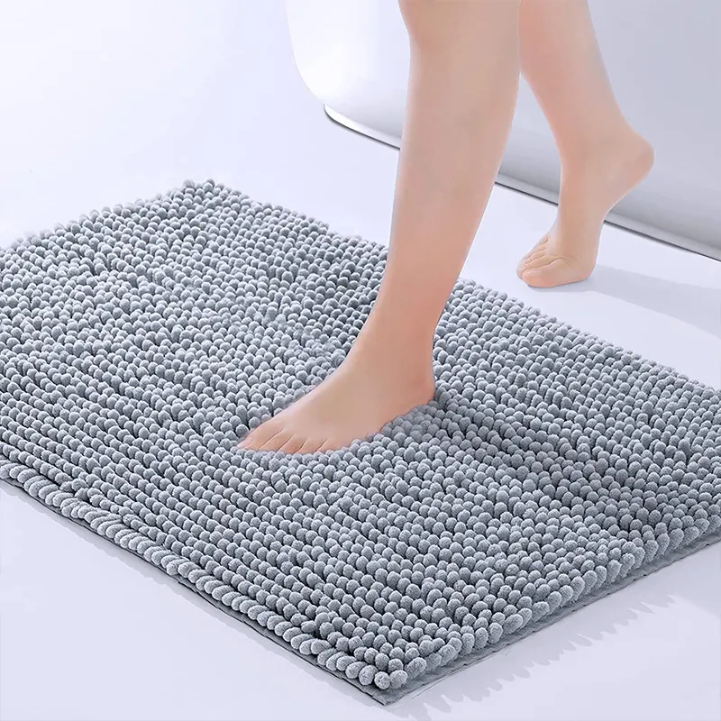 Tapete absorvente extra confortável, tapete banheiro antiderrapante de microfibra, tapete absorvente
