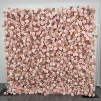Muro de Flores 5D OEM, Lujoso y Hermoso Fondo de Pared de Flores Artificiales de 8 pies x 8 pies, Decoración para Bodas, Fiestas y Hogar