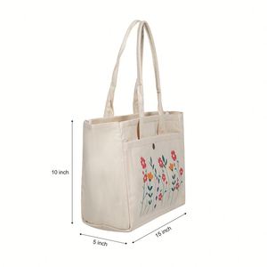 Bolsa de Mano de Lona de Algodón Impresa a Color Personalizable, Asa Suave, de Alta Gama, Ecológica, Estilo Abierto, para Compras - Product Image 5