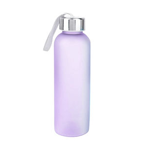 Bouteille d'eau en verre borosilicaté 400/500ml marqueur de temps sans BPA étanche rappel citations fêtes réutilisable fabriqué directement - Product Image 1