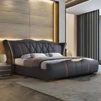 Lit de massage intelligent multifonctionnel en cuir moderne et simple, taille King, 3 tiroirs, style Tatami, avec rangement, pour chambre à coucher