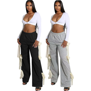 Streetwear Ribbon Sports <b>Jogger</b> Hip Hop Women's Trousers Elastic Waist High Waist Casual Summer Windproof Breathable - Product Image 1