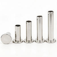 Rivets creux en fer forgé à tête plate et ronde, attaches métalliques pour sacs à main, portefeuilles, colliers pour animaux et projets en cuir