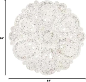 Alfombra de yute tejida a mano grande 7x7 pies diseño Rectangular Casa de Campo estética para niños al aire libre vida y oración decoración del hogar conjunto - Product Image 4