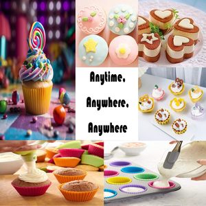 12 gói tái sử dụng Silicone 2.75 inch Cupcake Muffin Lót không dính <span class=keywords><strong>Baking</strong></span> Cup cho Đảng bánh công cụ - Product Image 6