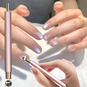 Varilla Magnética para Uñas <span class=keywords><strong>con</strong></span> Cuentas de <span class=keywords><strong>Vidrio</strong></span> Magnéticas Fuertes, Efecto Ojo de Gato Rosa, Nuevo Esmalte de Uñas, Herramienta Magnética de Doble Cabeza - Product Image 5