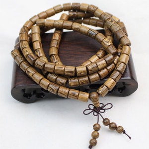 Chicken Wing Wood 108 <b>Bead</b> Buddhist Prayer <b>Bracelet</b> 6 8mm Barrel <b>Beads</b> Ethnic Style Jewelry for <b>Men</b> Women Gift - Product Image 1