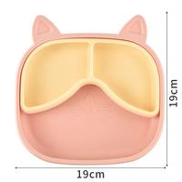 Assiette en silicone pour bébé/enfant, fabrication soignée, sans odeur, rose/bleu, plateau compartimenté pour aliments pour bébé