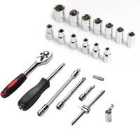 Nouvel ensemble de 46 pièces OEM de douilles métriques à cliquet réversible 1/4 po, embouts de perçage, en fer, sans boîte à outils