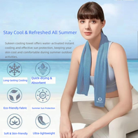 Serviette rafraîchissante pour le sport avec pochette étanche, en microfibre, séchage rapide et absorbante, plusieurs couleurs, design à suspendre autour du cou