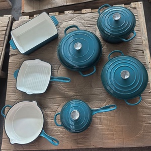 Set di Pentole Antiaderenti, Minimo 1 Set, Arancione, 11 Pezzi, <span class=keywords><strong>in</strong></span> <span class=keywords><strong>Ghisa</strong></span> Smaltata di Qualità, Set di Pentole di Lusso - Product Image 3