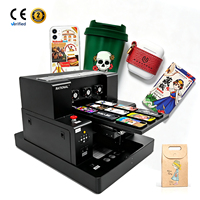 Printer DTF UV Flatbed Rational A4 XP600 dengan Varnish, Printer UV Flatbed A4 untuk Casing Ponsel Plastik ABS Silinder Putar