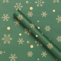 Kertas Kado Kraft Natal 50x70cm Custom untuk Pembungkus Kado Liburan, Dekorasi Rumah, dan Kemasan Buket Bunga