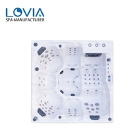 Spa de luxe extérieur pour 6 personnes, en acrylique, avec jets de massage hydrothérapeutiques et éclairage LED, pour centre de spa à domicile