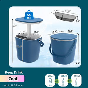 Enfriador de mesa fría con asa, abridor de botellas, Enfriador de cerveza y vino ligero, reuniones, picnics y barbacoas en el patio trasero - Product Image 2