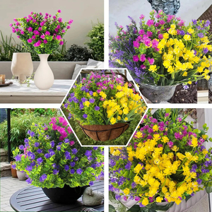 Flores Artificiales Resistentes a los Rayos UV, Plantas Verdes Artificiales, Decoración Floral Artificial Resistente a la Intemperie para Jardín, Patio y Exteriores - Product Image 5