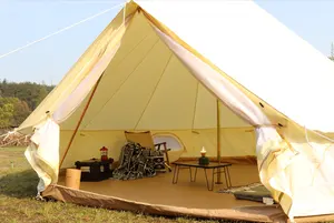 Tente cloche de camping en toile de coton de couleur beige imperméable pour camping en plein air tentes de camping en toile pour camping