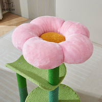 Árbol para Gatos con Diseño de Flor para Espacios Pequeños, Ecológico, Duradero, de Madera y Cartón, con Peluche, Rascador y Mini Centro de Actividades para Gatitos