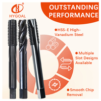 Taraque à cannelure spirale HYGOAL pour trous aveugles, en acier HSSE, finition brillante, revêtement titane, pour perçage de métaux