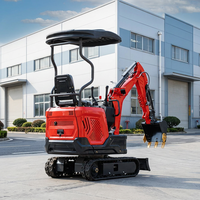 Micro-excavatrice hydraulique ultra-compacte certifiée CE EPA, fiable, pour serres, pépinières, tranchées de légumes et travaux de jardinage.