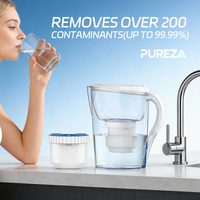 PUREZA Z065 Lot de 2 cartouches filtrantes d'eau certifiées FCM de qualité supérieure pour pichet domestique – Réduit le chlore