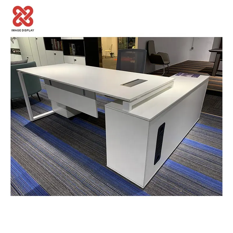 BILD Gewerbliche Möbel Executive Office Schreibtisch Luxus Modular Büro tisch und Stuhl Set L-Form Manager Moderner Schreibtisch