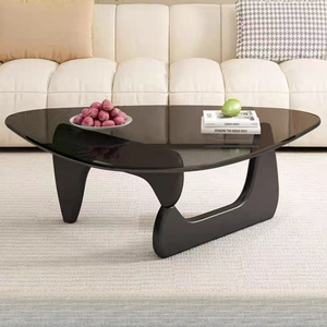 <span class=keywords><strong>Table</strong></span> basse en bois massif pour petits salons, style scandinave moderne et minimaliste, verre transparent inspiré d'Isamu - Product Image 6