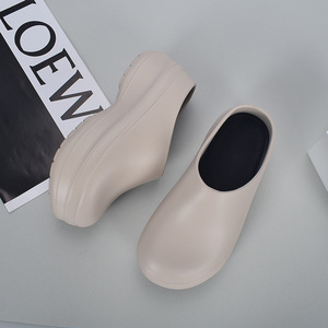 Chaussures de chef unisexes en PU, semelle épaisse antidérapante, toutes saisons, bout fermé, à enfiler, imperméables, semelle intermédiaire en EVA, marron - Product Image 4