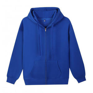 Sudadera con capucha y cremallera polar de alta calidad con estampado de logotipo personalizado, Sudadera con capucha y cremallera de color sólido en blanco con hombros descubiertos para hombre - Product Image 3