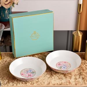 Assiette à soupe jetable en porcelaine osseuse couleur crème avec couvercle, environ 7,5 pouces de diamètre, pour usage domestique, vente en gros - Product Image 1