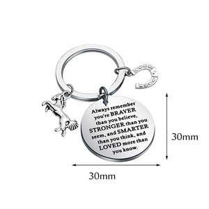 Portachiavi Ispirazionale a Forma di Ferro di Cavallo: Ricorda Sempre Che Sei Più Coraggioso di Quanto Non Ti Sembri, Regalo di Incoraggiamento per Donne, Uomini, Amici - Product Image 2
