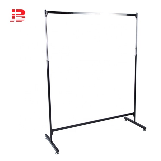 Chrome Metal Single-Rail Collapsible Clothing Rack Garment Rack