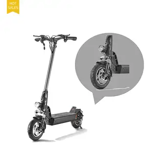 Scooter plegable con ruedas neumáticas de 10 pulgadas, Scooter con freno de disco, neumático ancho