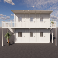 Maisons conteneurs préfabriquées pliables modernes sur mesure à 2 étages, 1 à 6 chambres, pour hôtels, villas, écoles, centres commerciaux