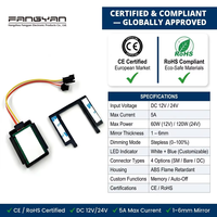 Interruptor Táctil Inteligente de Atenuación para Espejo de Pared LED, de Gama Alta Prémium, 12V 24V 5A 60W, para Iluminación de Espejo de Uno y Tres Colores (CCT)