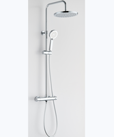 Ensemble de douche à jet supérieur surdimensionné de la série Colonne de douche avec température constante en cuivre
