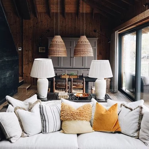 Tige de saule grande vigne ronde abat-jour suspension <span class=keywords><strong>plafonnier</strong></span> fait à la main nouveau style suspension en rotin - Product Image 2