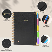 Carnet de notes exclusif transfrontalier en cuir PU à spirale, idéal pour étudiants, budget et gestion des finances, bloc-notes minimaliste pour le bureau et les affaires