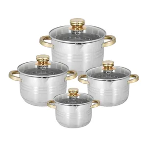 Russia Brand supplier Large Aluminum or stainless steel Non stick Cooking Pot with clear Glass