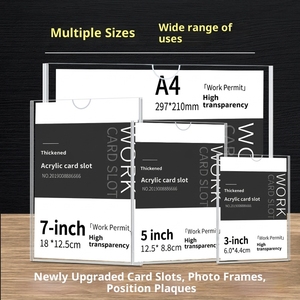 Support <span class=keywords><strong>de</strong></span> signalisation A4 en acrylique transparent avec fente pour carte, cadre d'affichage publicitaire pour restaurant, commerce <span class=keywords><strong>de</strong></span> détail, bureau 2026 - Product Image 1