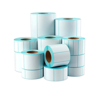 Label Perekat Grosir Stiker Kustom Roll Thermal Langsung 60*40 Label Pengiriman Printer Logo Kustom Label Barcode Stiker